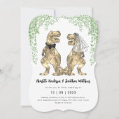 Dinosaur Theme Wedding QR Code Einladung (Vorderseite)