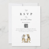 Dinosaur Theme Wedding QR-Code Einladung (Rückseite)
