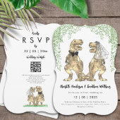Dinosaur Theme Wedding QR Code Einladung