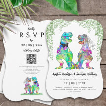 Dinosaur Theme Wedding QR Code