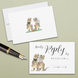 Dinosaur Theme Wedding Reply RSVP Card