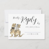 Dinosaur Theme Wedding Reply RSVP Card (Vorderseite)