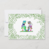 Dinosaur Theme Wedding Reply RSVP Karte (Rückseite)