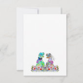 Dinosaur Theme Wedding Reply RSVP Karte (Rückseite)