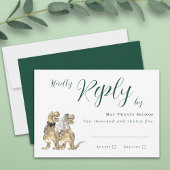 Dinosaur Theme Wedding Reply RSVP Karte
