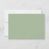 Dinosaur Theme Wedding Reply Sage Green RSVP Karte (Rückseite)