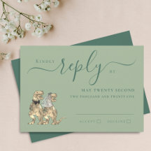 Dinosaur Theme Wedding Reply Sage Green
