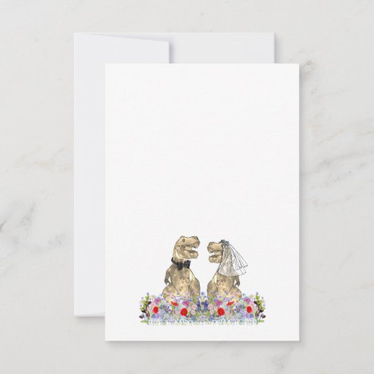 Dinosaur Theme Wedding RSVP Karte (Rückseite)