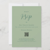 Dinosaur Theme Wedding Sage Green QR Code Einladung (Rückseite)