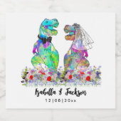 Dinosaur Theme Wedding Schaumweinetikett (Einzelnes Label)