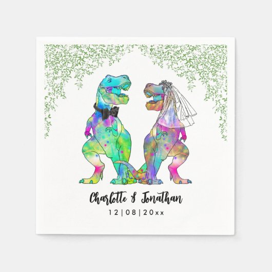 Dinosaur Theme Wedding Serviette (Vorderseite)
