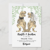 Dinosaur Theme Wedding Vielen Dank Dankeskarte (Vorderseite)