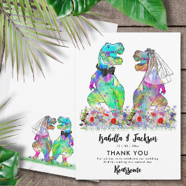Dinosaur Theme Wedding Vielen Dank Dankeskarte