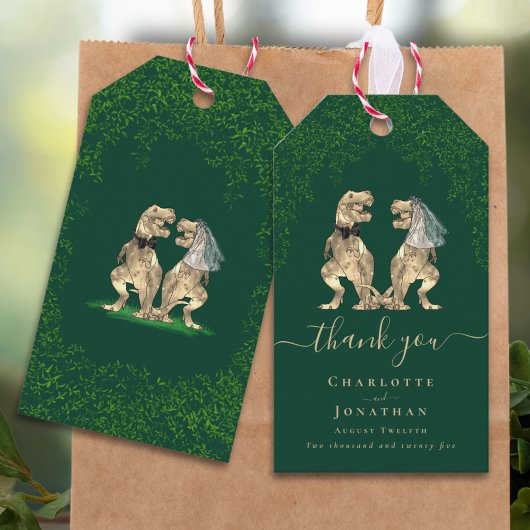 Dinosaur Theme Wedding Vielen Dank Geschenkanhänger