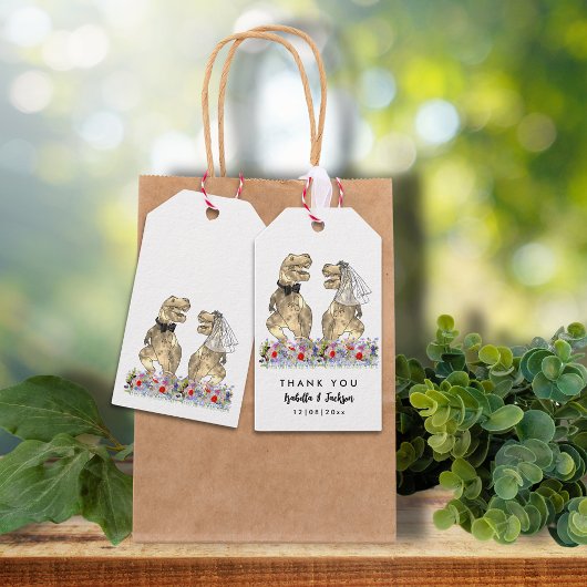 Dinosaur Theme Wedding Vielen Dank Geschenkanhänger