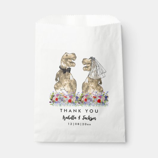Dinosaur Theme Wedding Vielen Dank Geschenktütchen (Vorderseite)