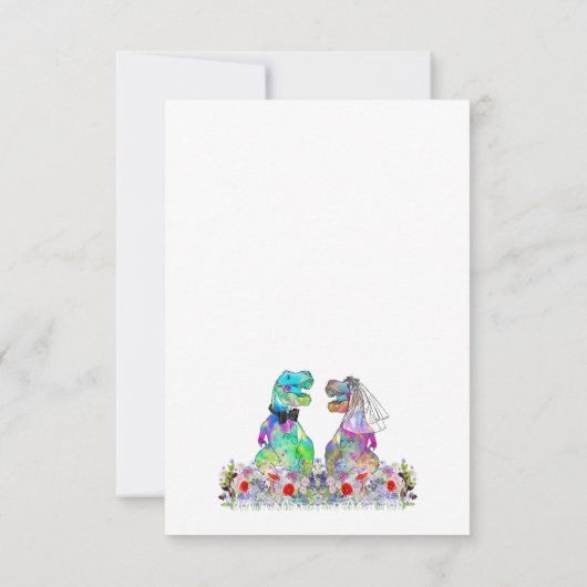 Dinosaur Theme Wedding Website QR Code RSVP Karte (Rückseite)