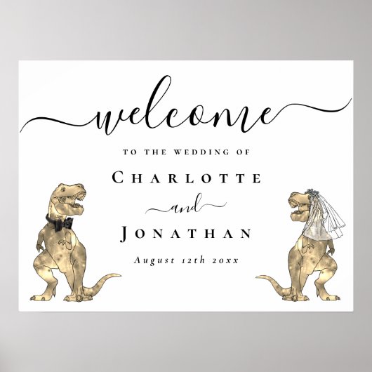 Dinosaur Theme Wedding Welcome Poster (Vorne)