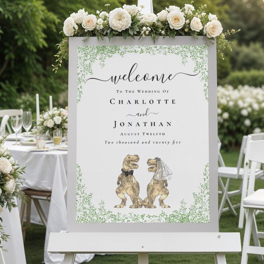 Dinosaur Theme Wedding Welcome Poster