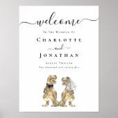 Dinosaur Theme Wedding Willkommen Poster (Vorne)