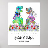Dinosaur Theme Wedding Willkommen Poster (Vorne)
