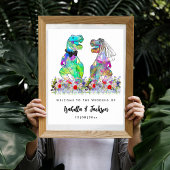 Dinosaur Theme Wedding Willkommen Poster