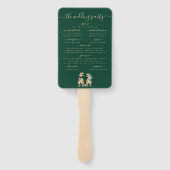 Dinosaur Theme Wedding Zeremony Green Programm Fächer (Rückseite)