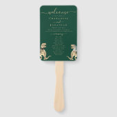 Dinosaur Theme Wedding Zeremony Green Programm Fächer (Vorderseite)