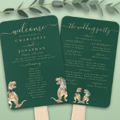 Dinosaur Theme Wedding Zeremony Green Programm Fächer