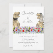 Dinosaur Theme-Wildblume Einladung (Vorderseite)