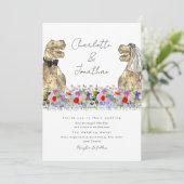 Dinosaur Theme-Wildblume Einladung (Stehend Vorderseite)