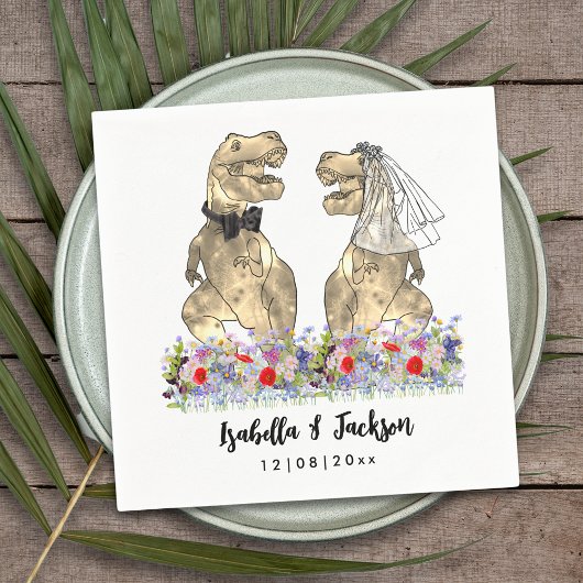 Dinosaur Theme Wildblume Wedding Serviette