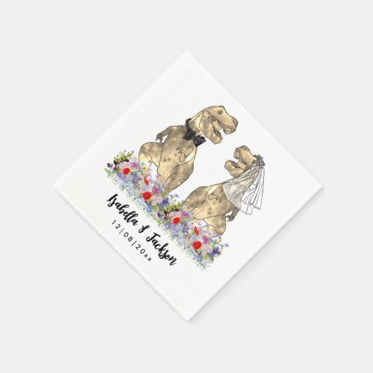 Dinosaur Theme Wildblume Wedding Serviette (Ecke)