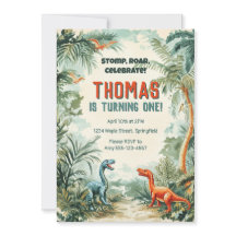 Dinosaur Themed Birthday Einladung