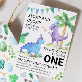 Dinosaur Themed Erster Geburtstag Extravaganza! Einladung