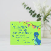 Dinosaur Themed Geburtstag Danke Postcard Postkarte (Stehend Vorderseite)