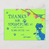 Dinosaur Themed Geburtstag Danke Postcard Postkarte (Vorderseite)