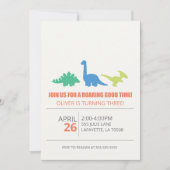 Dinosaur Themed Geburtstagsparty Einladung (Vorderseite)