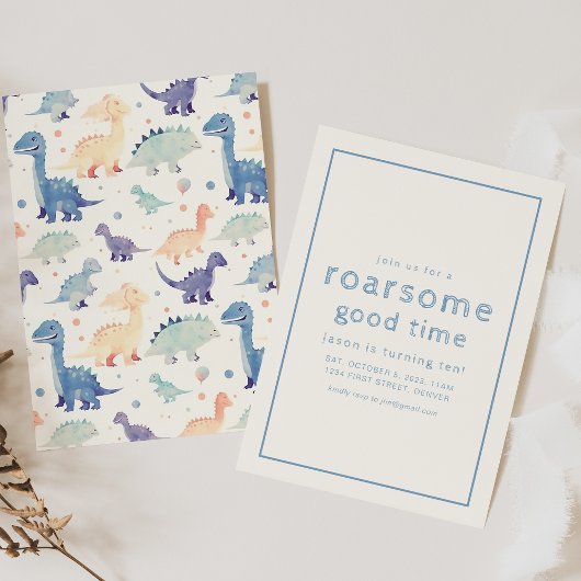 Dinosaur Themed Geburtstagsparty Einladung