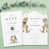 Dinosaur Themed Greenerity Wedding Einladung