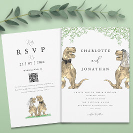 Dinosaur Themed Greenerity Wedding Einladung