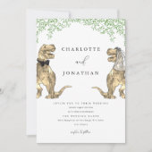 Dinosaur Themed Greenerity Wedding Einladung (Vorderseite)