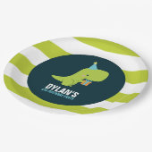 Dinosaur Themed Kindergeburtstag Party Pappteller (Schrägansicht)