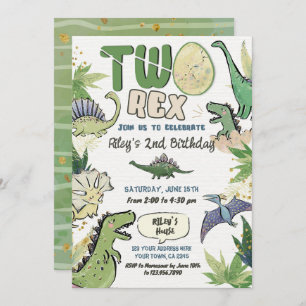 Dinosaur Themed Party 2. Geburtstag Einladung