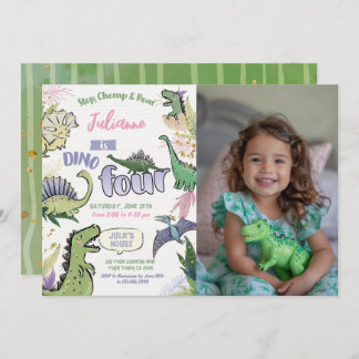 Dinosaur Themed Party Dino 4. Geburtstag Einladung