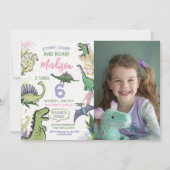 Dinosaur Themed Party Geburtstag Einladung (Vorderseite)