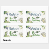 Dinosaur Themed Party Geburtstag Rechteckiger Aufkleber (Blatt)