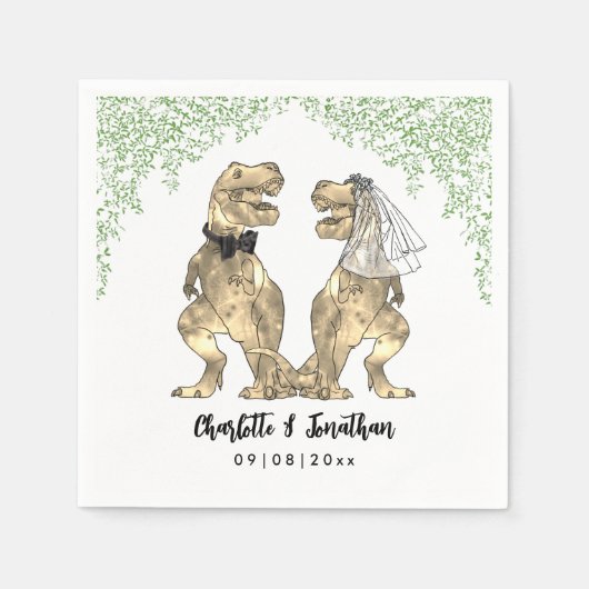 Dinosaur Themed Wedding Custom Serviette (Vorderseite)