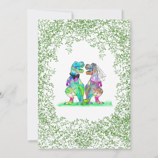 Dinosaur Themed Wedding Fun Save The Date (Rückseite)