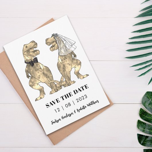 Dinosaur Themed Wedding Green Save The Date